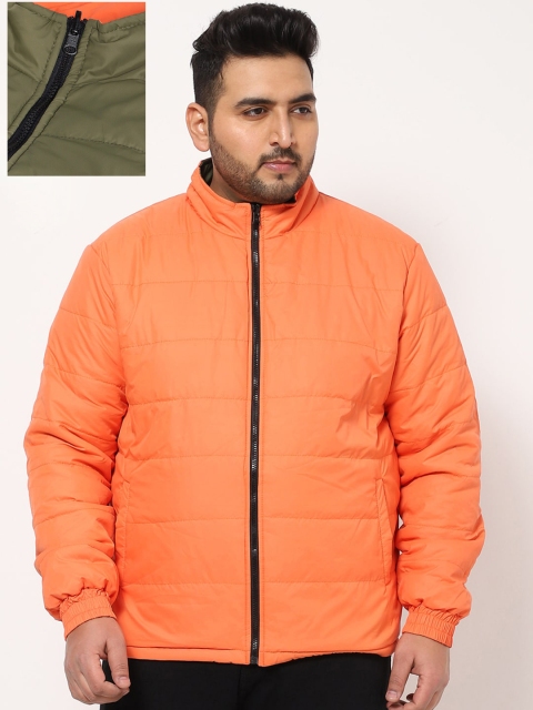 

Bewakoof Plus Men Orange Puffer Jacket