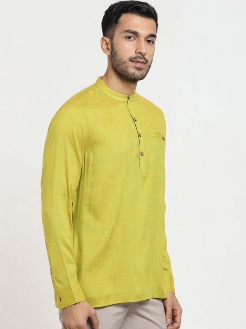 

Bewakoof Men Yellow Thread Work Kurta