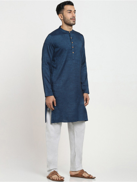 

Bewakoof Men Teal Long Kurta