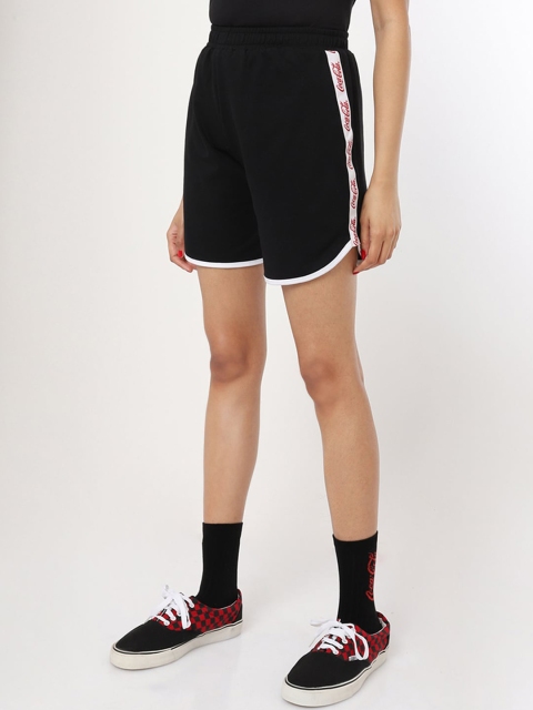 

Bewakoof Women Black Sports Shorts