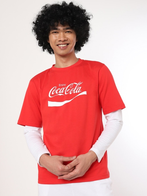 

Bewakoof Men Red Typography Printed Applique T-shirt