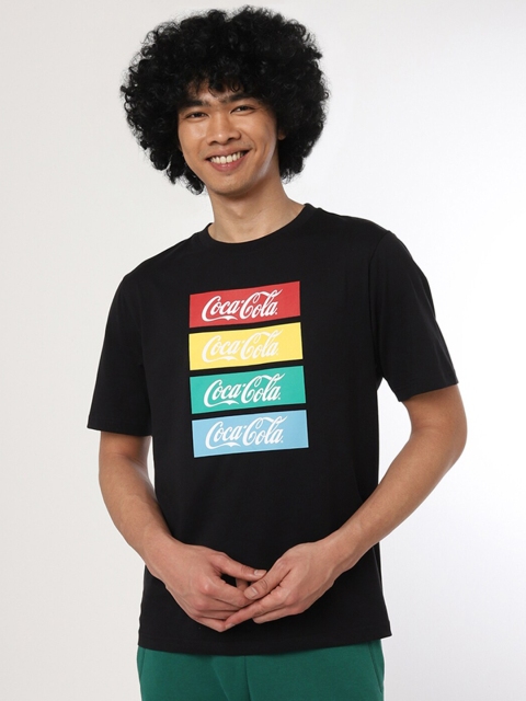 

Bewakoof Men Black Printed Tropical Applique T-shirt