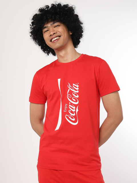

Bewakoof Men Red Typography Printed Applique T-shirt