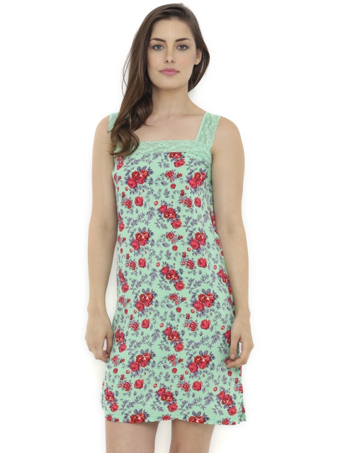 

Heart 2 Heart Sea Green & Red Floral Print Nightdress LNS83