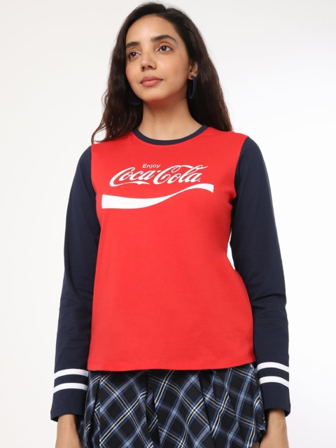 

Bewakoof Women Red Typography Printed Applique T-shirt