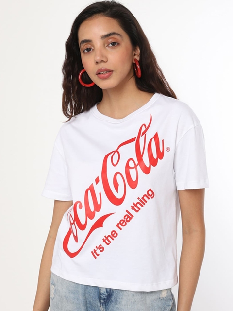 

Bewakoof Women White Typography Printed Extended Sleeves Raw Edge T-shirt