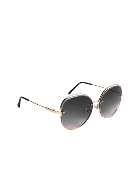 

Voyage Women Black Lens & Gold-Toned Oval Sunglasses with UV Protected Lens