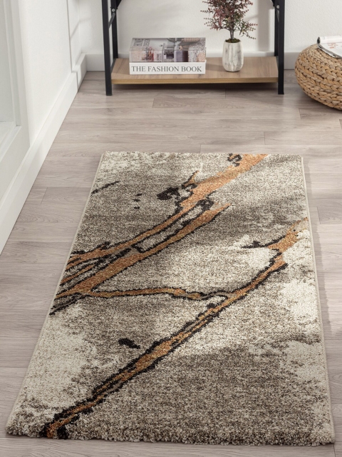 

OBSESSIONS Brown Abstract Printed Antistatic Floor Runners
