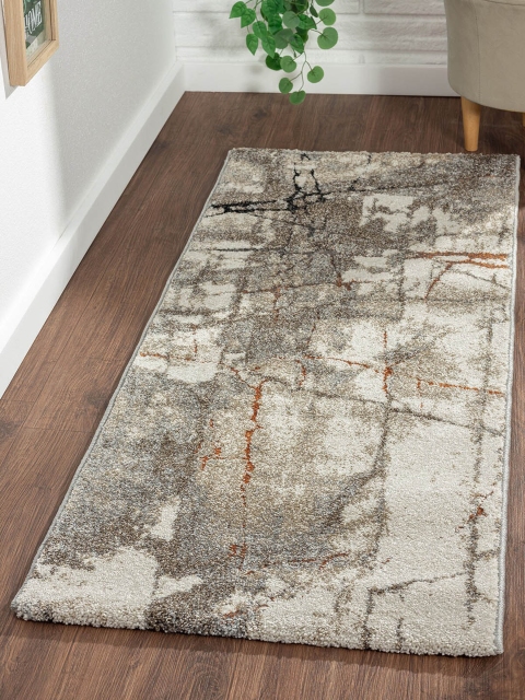 

OBSESSIONS Grey Polypropylene Abstract Runner