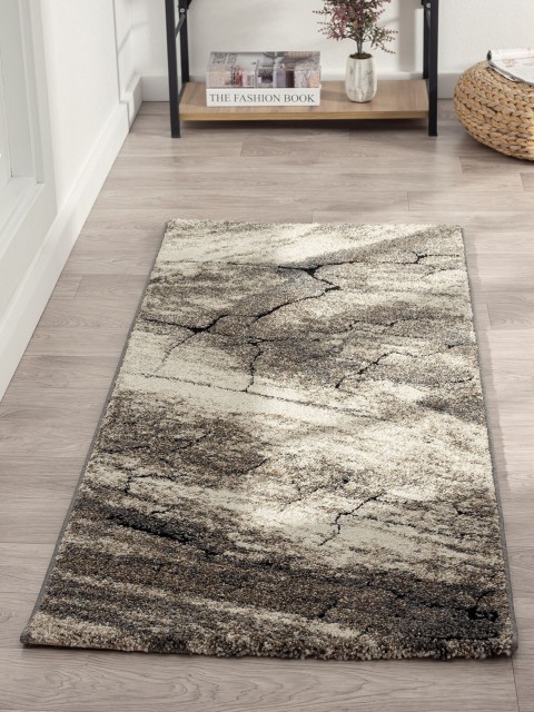 

OBSESSIONS Beige & White Abstract Floor Runners