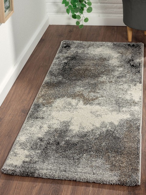 

OBSESSIONS Grey Abstract Floor Runner