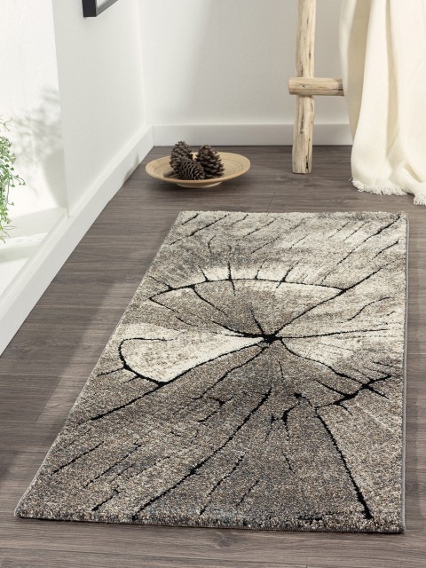 

OBSESSIONS Brown & Rust Abstract Floor Runner