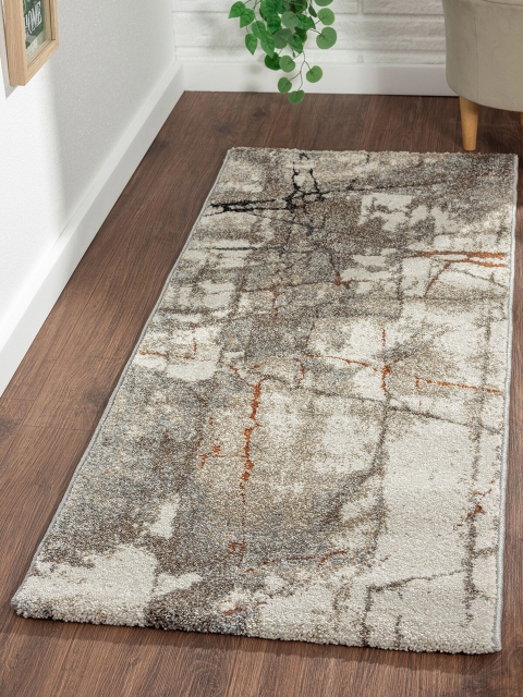 

OBSESSIONS Grey Abstract Printed Antistatic Floor Runners