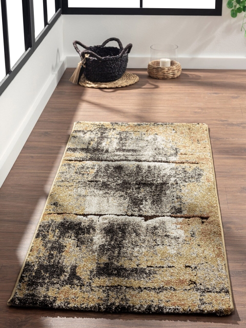 

OBSESSIONS Beige & Black Abstract Floor Runner