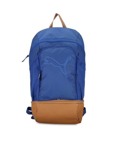 

PUMA Unisex Blue & Brown Colourblocked Backpack