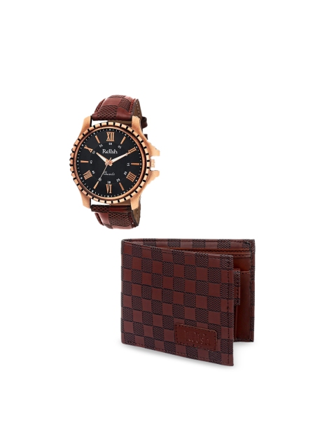 

Relish Men Brown Textured Accessory Gift Set