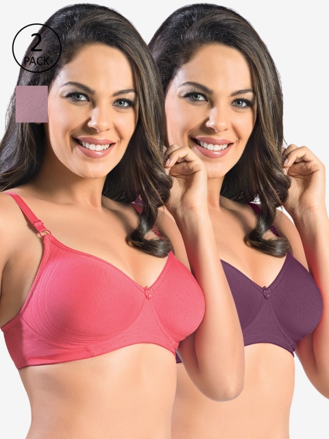 

Sonari Assorted Set Of 2 Non-padded Non-Wired All Day Comfort Minimizer Bra