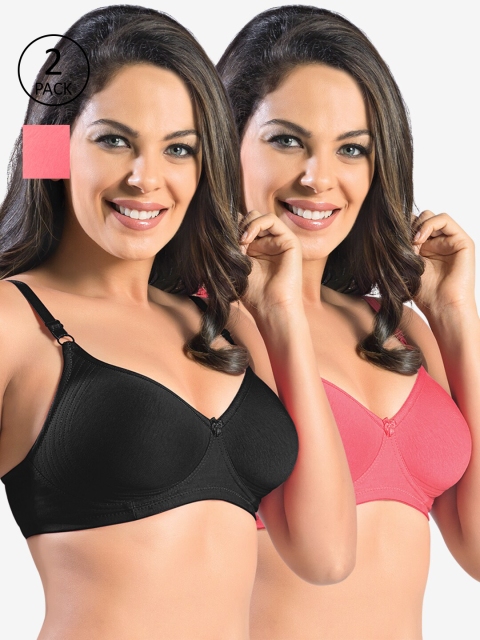 

Sonari Black & Pink Pack Of 2 Non-Padded Minimizer Bra