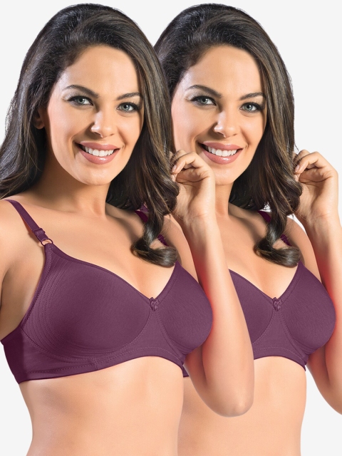 

Sonari Pack of 2 Non-padded Regular Bra, Purple