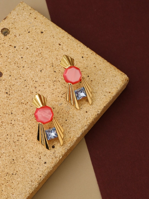 

shaze Gold-Toned Classic Studs Earrings