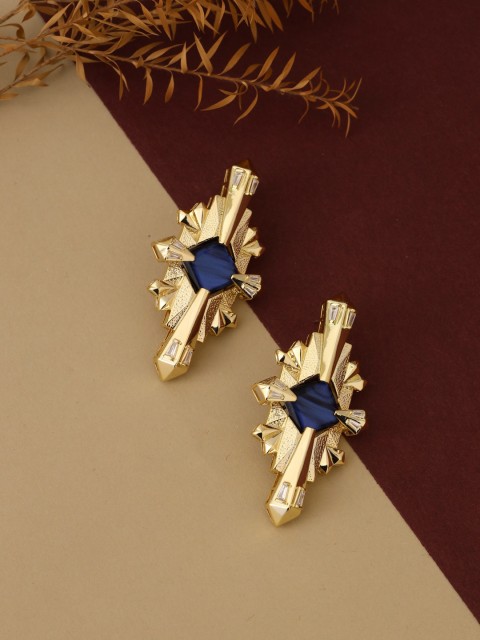 

shaze Gold-Toned Classic Drop Earrings