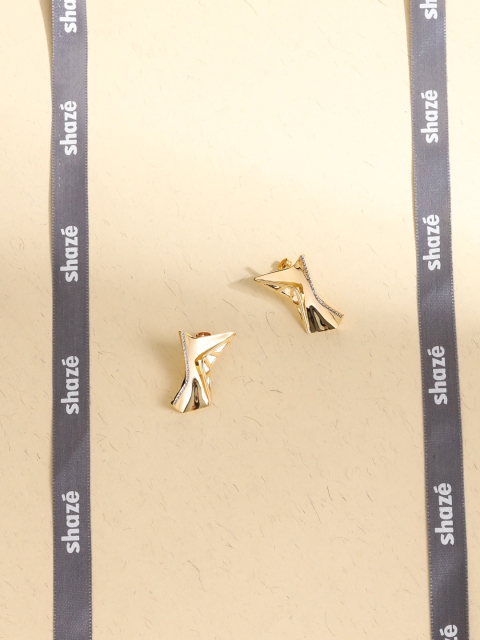

shaze Women Gold-Toned Cubic Zirconia Studded Studs Earrings