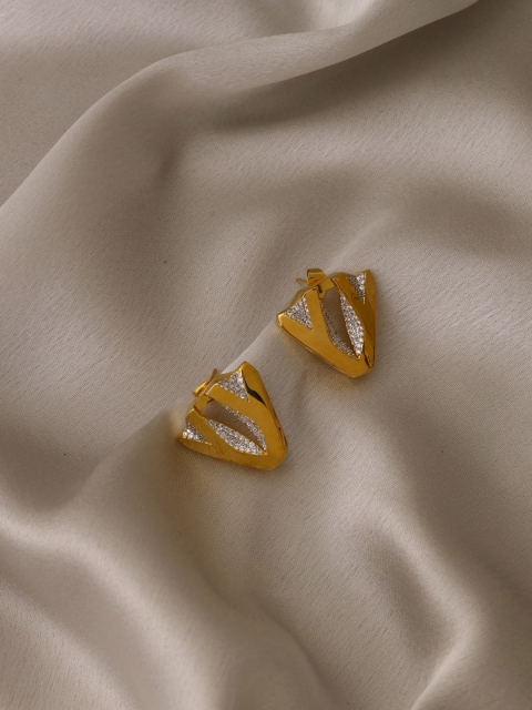 

shaze Women Gold-Toned Cubic Zirconia Studded Studs Earrings