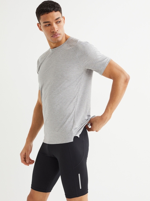

H&M Men Black Solid Fast-Drying Running Tights