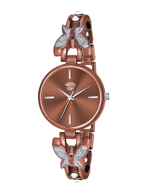 

SWADESI STUFF Women Brown Dial & Bracelet Style Straps Analogue Watch TITON BUTTERFLY BROWN