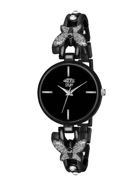 

SWADESI STUFF Women Black Dial & Wrap Around Straps Analogue Watch TITON BUTTERFLY BLACK