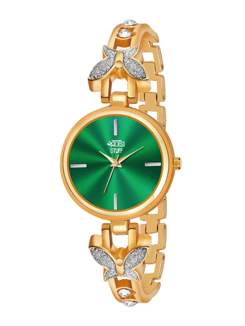 

SWADESI STUFF Women Gold-Toned Embellished Dial & Bracelet Style Straps Analogue Watch TITON BUTTERFLY