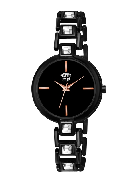 

SWADESI STUFF Women Black Dial & Bracelet Style Straps Analogue Watch TITON DIAMOND BLACK