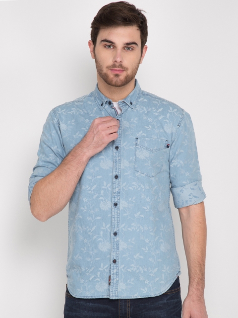 

LOCOMOTIVE Men Blue Slim Fit Printed Casual Shirt