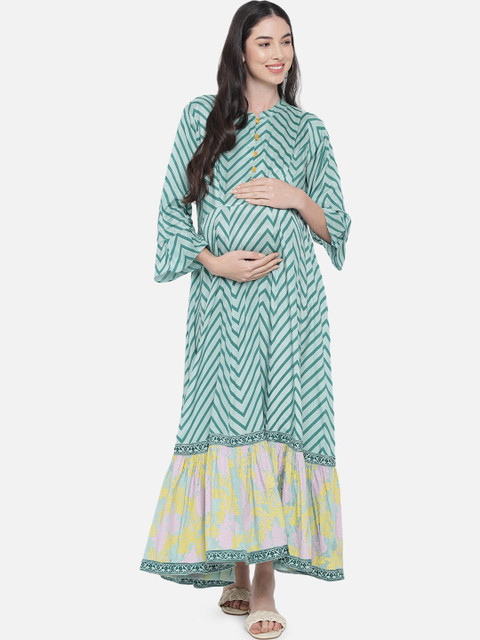 

Aujjessa Green Maternity Maxi Dress