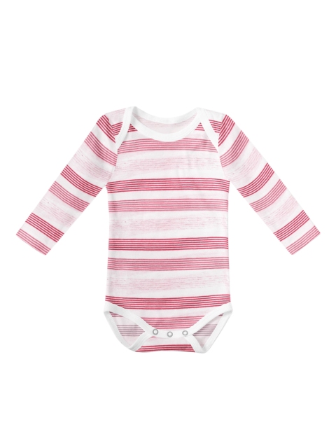 

Moms Home Infant Kids Pink & White Striped Organic Cotton Bodysuits