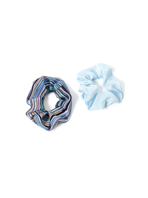 

Accessorize Women Set of 2 Blue And Stripe Hair Scrunchies