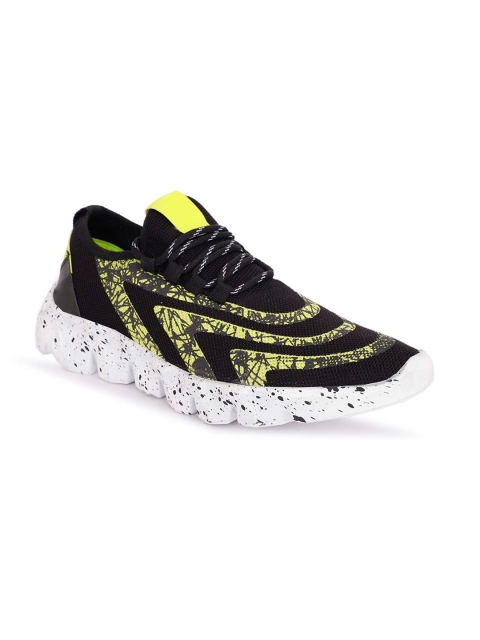 

WIN9 Men Black & Yellow Mesh Walking Bounce Non-Marking Shoes
