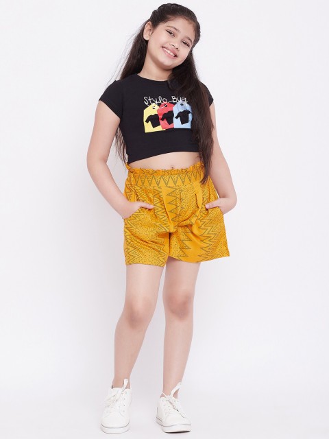 

Stylo Bug Girls Navy Blue & Yellow Printed Top with Trousers