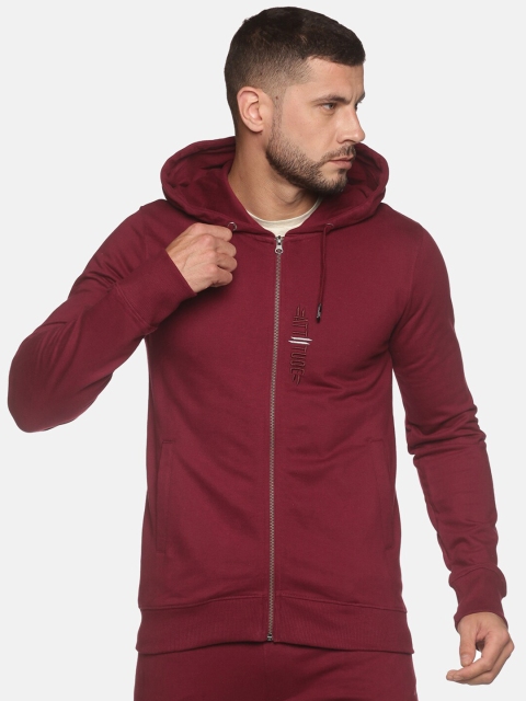 

ATTIITUDE Men Purple Hooded Sweatshirt