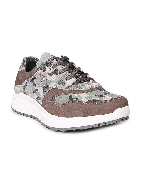 

Lee Cooper Men Grey Camouflage Printed Leather Sneakers