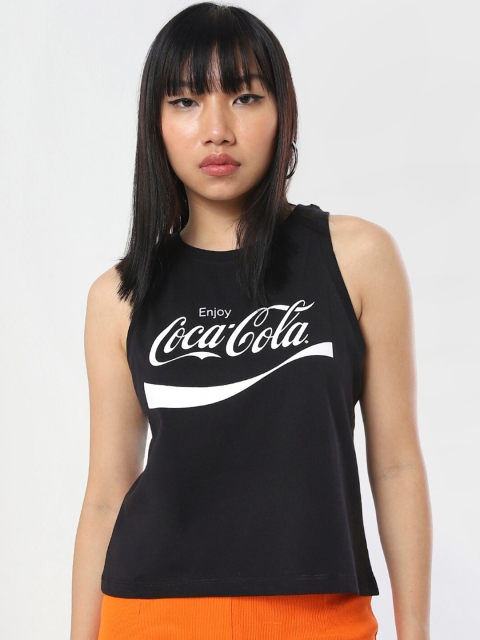 

Bewakoof Black Print Tank Top