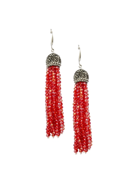 

Mali Fionna Women Red Contemporary Jhumkas Earrings