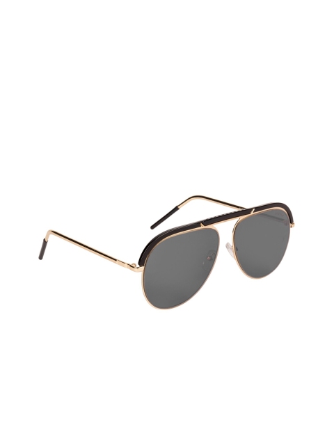 

Voyage Unisex Black Lens & Gold-Toned Aviator Sunglasses with UV Protected Lens