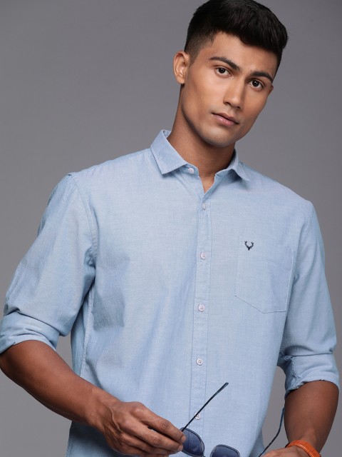 

Allen Solly Sport Men Blue Solid Custom Slim Fit Pure Cotton Casual Shirt