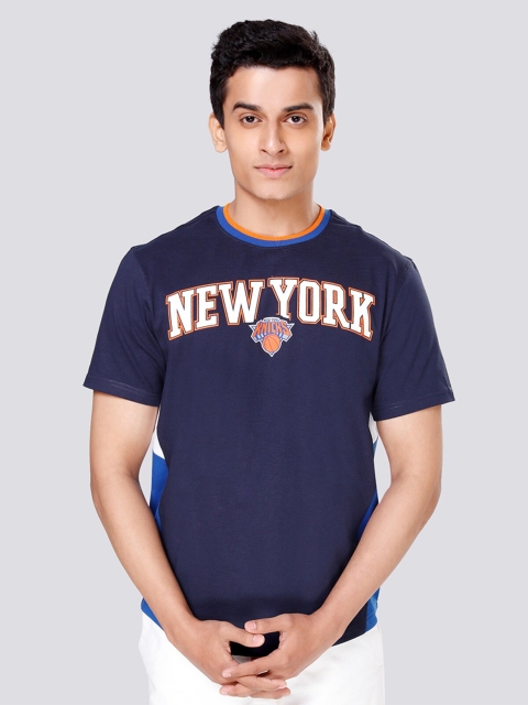 

NBA Men Blue New York Knicks Printed Sublimation Cotton T-shirt