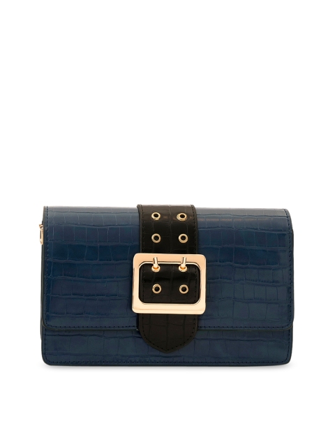 

MIRAGGIO Women Blue Textured PU Structured Sling Bag