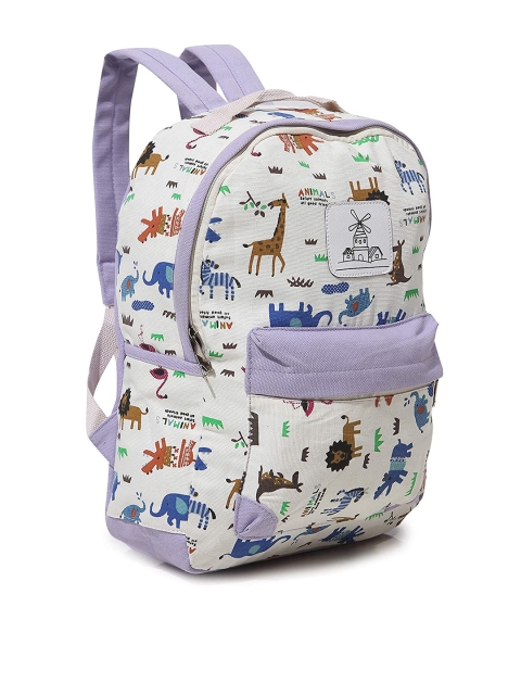 

Instabuyz Unisex Purple & White Graphic Printed Backpack