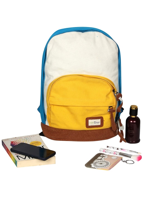 

Instabuyz Unisex Blue & Yellow Colourblocked Backpack