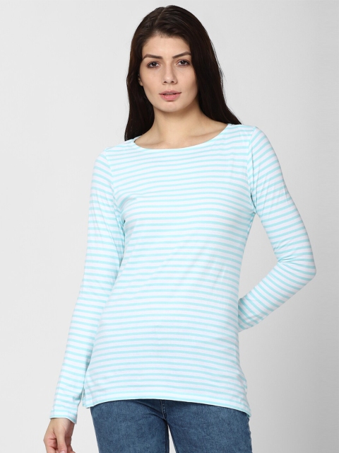 

Van Heusen Woman Blue Striped Top