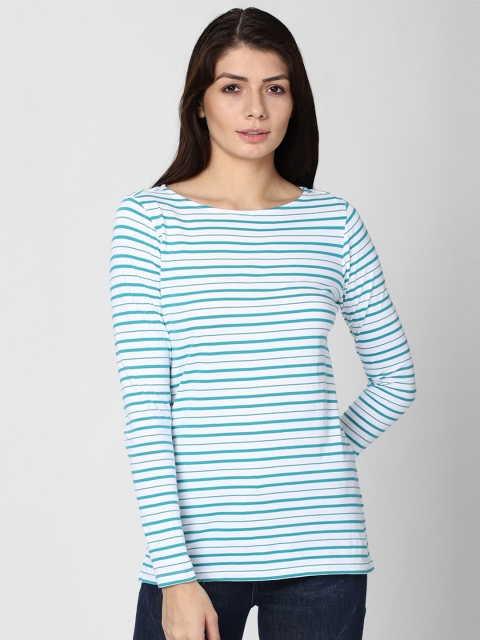 

Van Heusen Woman Blue & White Striped Pure Cotton Top